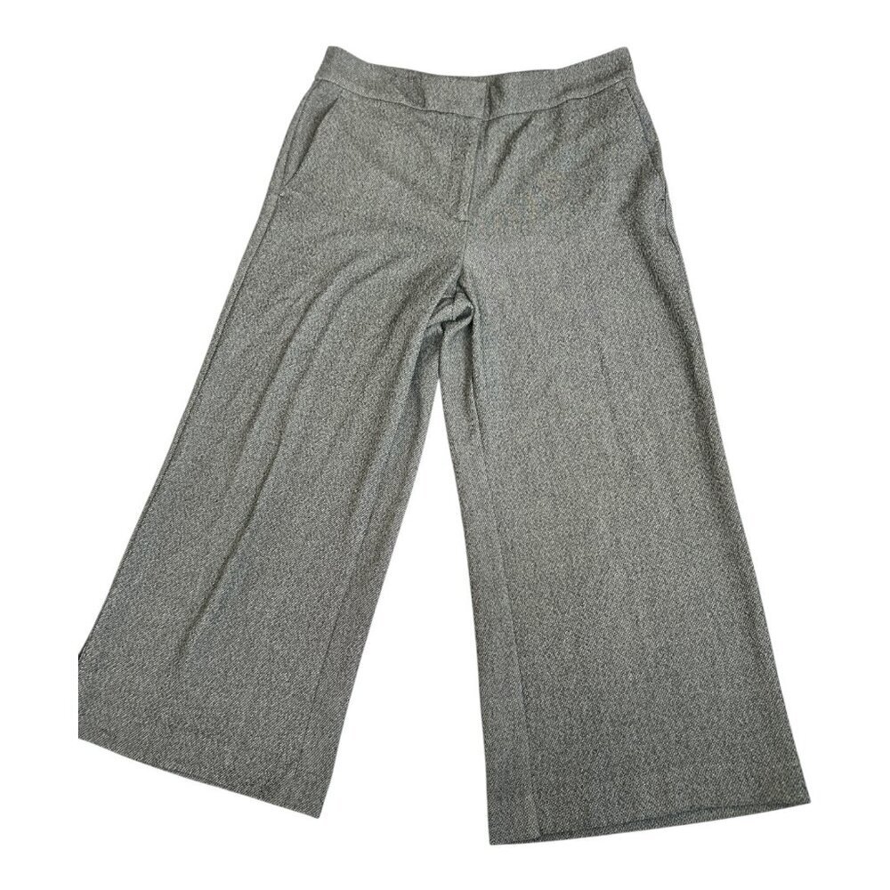 Ann Taylor Factory Wide Leg Women's Size‎ 12 Cropped Pants Blk & White Work Wear